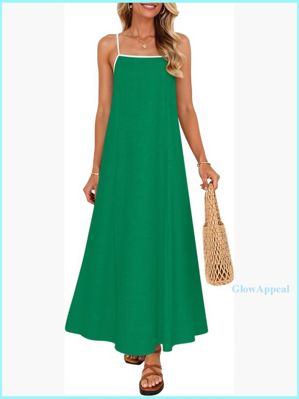 Boho Maxi Dress Sleeveless Spaghetti Straps Backless Casual Beach Party